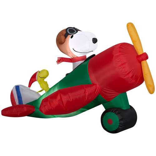 Gemmy Industries Peanuts Snoopy in Airplane Scene Peanuts Inflatable